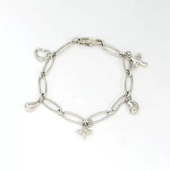 Tiffany & Co. Dove Teardrop Bean Heart Bracelet 6.7" Silver 925 Auth w/Bag - Picture 7 of 16